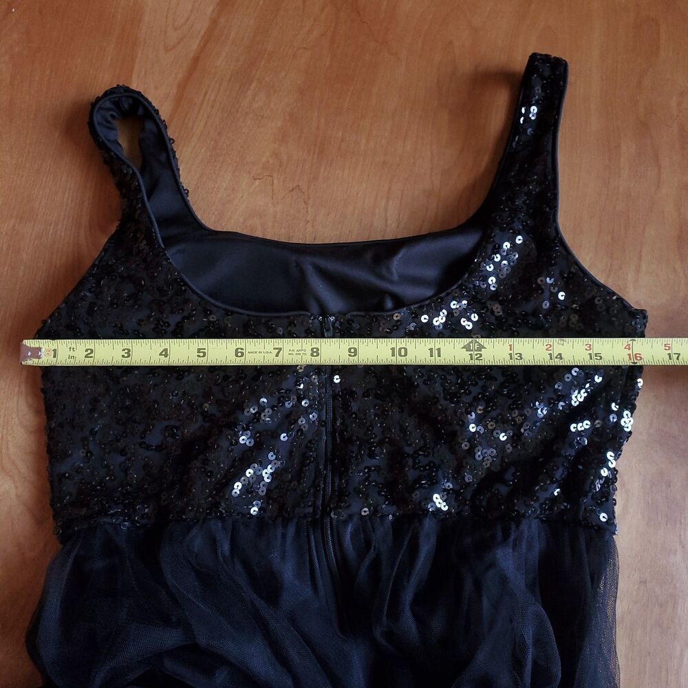 Ever Pretty Maxi Dress XL 10 Black Tulle Sequin Evening Gown Witchy Whimsigoth - Picture 10 of 14
